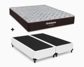 Cama Box Base Casal Bipartido Branco Colchão Fit D33 Espuma 138x188 - Ortobom