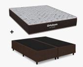 Cama Box Base Casal Bipartido Marrom Colchão Fit D33 Espuma 138x188 - Ortobom Cama Box Base Casal Bipartido Marrom Colchão Fit D33 Espuma 138x188 - Ortobom
