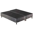 Cama Box Base King Sommier Rústico Bordado Gray (193x203x30) - Paropas Cama Box Base King Sommier Rústico Bordado Gray (193x203x30) - Paropas