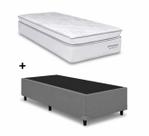 Cama Box Base Solteiro Cinza Colchao New Freedom Molas Ensacadas 88x188 - Ortobom Cama Box Base Solteiro Cinza Colchao New Freedom Molas Ensacadas 88x188 - Ortobom