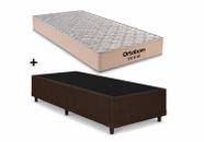 Cama Box Base Solteiro Marrom Colchao Fit D45 Espuma 88x188 - Ortobom
