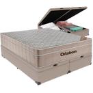 Cama Box Baú Airtech Queen + Colchão de Molas Ensacadas - Ortobom - Spring - 158x198x67cm (Bege)