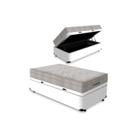 Cama Box Baú Airtech Solteiro + Colchão de Molas Ensacadas - Ortobom - Spring - 88x188x60cm