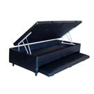 Cama Box Baú Auxiliar Solteiro Sintético Espuma 8cm 45x88x188 Preto