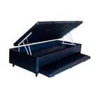 Cama Box Baú Auxiliar Solteiro Sintético Espuma 8cm 45x88x188 Preto