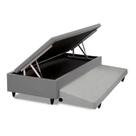 Cama Box Baú Auxiliar Solteiro Sintético Espuma 8cm material sintético Cinza Homequeen