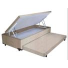 Cama Box Baú Auxiliar Solteiro Suede Espuma 8cm 45x88x188 Bege Homequeen
