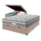 Cama Box Baú Bege e Colchão Casal Evolution Molas Ensacadas Probel