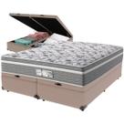 Cama Box Baú Bege e Colchão Evolution Molas Ensacadas Queen Probel Cama Box Baú Bege e Colchão Evolution Molas Ensacadas Queen Probel