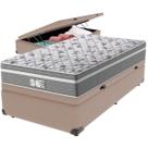 Cama Box Baú Bege e Colchão Evolution Molas Ensacadas Solteiro Probel