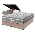 Cama Box Baú Bege e Colchão Queen Evolution Molas Ensacadas Probel Cama Box Baú Bege e Colchão Queen Evolution Molas Ensacadas Probel