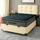 Cama Box Bau Begetiza + Cabeceira + Colchão Casal Confort Black Ortobom