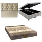 Cama Box Baú Bipartida Blindada com Colchão de Espuma Orthopedic Cabeceira Botonê