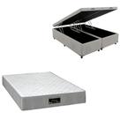 Cama Box Baú Bipartida Blindada com Colchão Riviera Molas Ensacadas 25cm