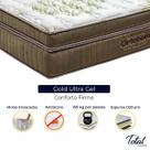 Cama Box Baú Bipartido Casal Bege e Colchão Gold Ultragel Molas ensacadas Ortobom