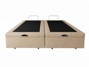 Cama Box Bau Bipartido Casal Sintetico Bege 138x188x35 - Santo Box Cama Box Bau Bipartido Casal Sintetico Bege 138x188x35 - Santo Box