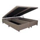 Cama Box Baú Bipartido Frontal KING SIZE Bourbon Corano Linho Bege - 193x203