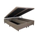 Cama Box Baú Bipartido Frontal QUEEN SIZE Bourbon Corano Linho Bege - 158x198