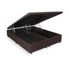 Cama Box Baú Bipartido Frontal QUEEN SIZE Bourbon Corano Linho Marrom - 158x198