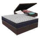 Cama Box Baú Bipartido Queen Marrom e Colchão Airtech 150 D45 Ortobom