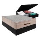 Cama Box Baú Bipartido Queen Preto e Colchão Airtech Springpocket Molas Ensacadas Ortobom Cama Box Baú Bipartido Queen Preto e Colchão Airtech Springpocket Molas Ensacadas Ortobom