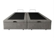 Cama Box Bau Bipartido Queen Sintetico Cinza 158x198x35 - Santo Box Cama Box Bau Bipartido Queen Sintetico Cinza 158x198x35 - Santo Box