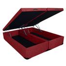 Cama Box Bau Bipartido Queen Size Suede 1.58X1.98 com Pistão Hidráulico a Gás 1.58X1.98