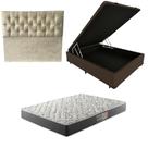 Cama Box Baú Blindada com Colchão de Espuma D33 17cm Cabeceira Botonê Cama Box Baú Blindada com Colchão de Espuma D33 17cm Cabeceira Botonê