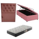 Cama Box Baú Blindada com Colchão de Espuma D33 17cm Cabeceira Botonê Cama Box Baú Blindada com Colchão de Espuma D33 17cm Cabeceira Botonê