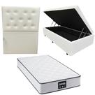 Cama Box Baú Blindada com Colchão Doss Molas Ensacadas 30cm Cabeceira Botonê Solteiro Cama Box Baú Blindada com Colchão Doss Molas Ensacadas 30cm Cabeceira Botonê Solteiro