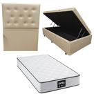 Cama Box Baú Blindada com Colchão Doss Molas Ensacadas 30cm Cabeceira Botonê Solteiro