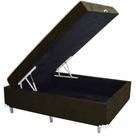 Cama Box Baú Blindado Casal Conjugado Ortopédico Suede Marrom 45x138x188