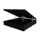 Cama Box Baú Blindado King Bipartido AColchoes Sintético Preto 49x193x203 Cama Box Baú Blindado King Bipartido AColchoes Sintético Preto 49x193x203