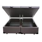Cama Box Baú Blindado King Bipartido HomeQueen Sintético Marrom 41x193x203