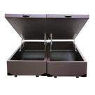 Cama Box Baú Blindado Queen Bipartido Homequeen Sintético Marrom 41x158x198