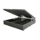 Cama Box Baú Blindado Queen Bipartido Sintético Cinza com Estrutura em Madeira Homequeen