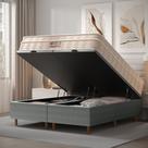 CAMA BOX BAÚ BLINDADO QUEEN COM COLCHÃO MOLAS ENSACADAS ORTOBOM AIRTECH SPRINGPOCKET 158x198x67 CM BEGE CINZA