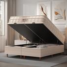 CAMA BOX BAÚ BLINDADO QUEEN COM COLCHÃO MOLAS ENSACADAS ORTOBOM AIRTECH SPRINGPOCKET 158x198x67CM BEGE