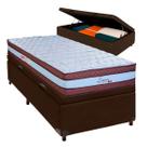 Cama Box Bau Blindado Solteiro + Colchão Molas Ensacadas