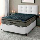 Cama Box Bau Branco + Cabeceira + Colchão Casal Confort Black Ortobom Cama Box Bau Branco + Cabeceira + Colchão Casal Confort Black Ortobom