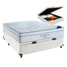 Cama Box Bau Branco + Colchão Casal Freedom Ortobom Cama Box Bau Branco + Colchão Casal Freedom Ortobom