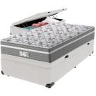 Cama Box Baú Branco e Colchão Evolution Molas Ensacadas Solteiro Probel