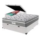 Cama Box Baú Branco e Colchão Evolution Molas Ensacadas Viúvo Probel