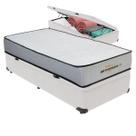 Cama Box Baú Branco e Colchão Orthopedic D33 V-Tech Solteiro