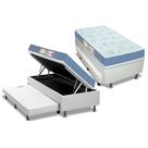 Cama Box Baú c/Auxiliar Solteiro: Colchão Espuma Castor D45 Sleep Max + Base CRC Courano White(88x188)