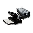 Cama Box Baú c/Auxiliar Solteiro: Colchão Molas Probel Prolastic ProDormir Born Black + Base CRC Courano Black(88x188)