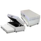 Cama Box Baú c/Auxiliar Solteiro: Colchão Ortopédico Herval D28 / AG65 Frontier + Base CRC Courano White(88x188)