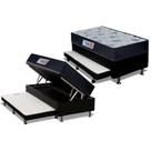 Cama Box Baú c/Auxiliar Solteiro: Colchão Ortopédico Orthoflex Foggia Sogni Unic Face + Base CRC Courano Black(88x188)