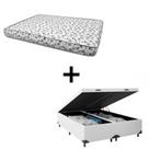 Cama Box Baú Casal 138 Bipartido - Tecido Sintético Branco Com Colchão Nápoles Bello Box - 100% Espuma - Branco D33 55x138x188 Cama Box Baú Casal 138 Bipartido - Tecido Sintético Branco Com Colchão Nápoles Bello Box - 100% Espuma - Branco D33 55x138x188