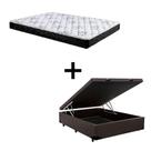 Cama Box Baú Casal 138 Sintético Marrom Com Colchão Green - Bello Box - Espuma D33 Preto